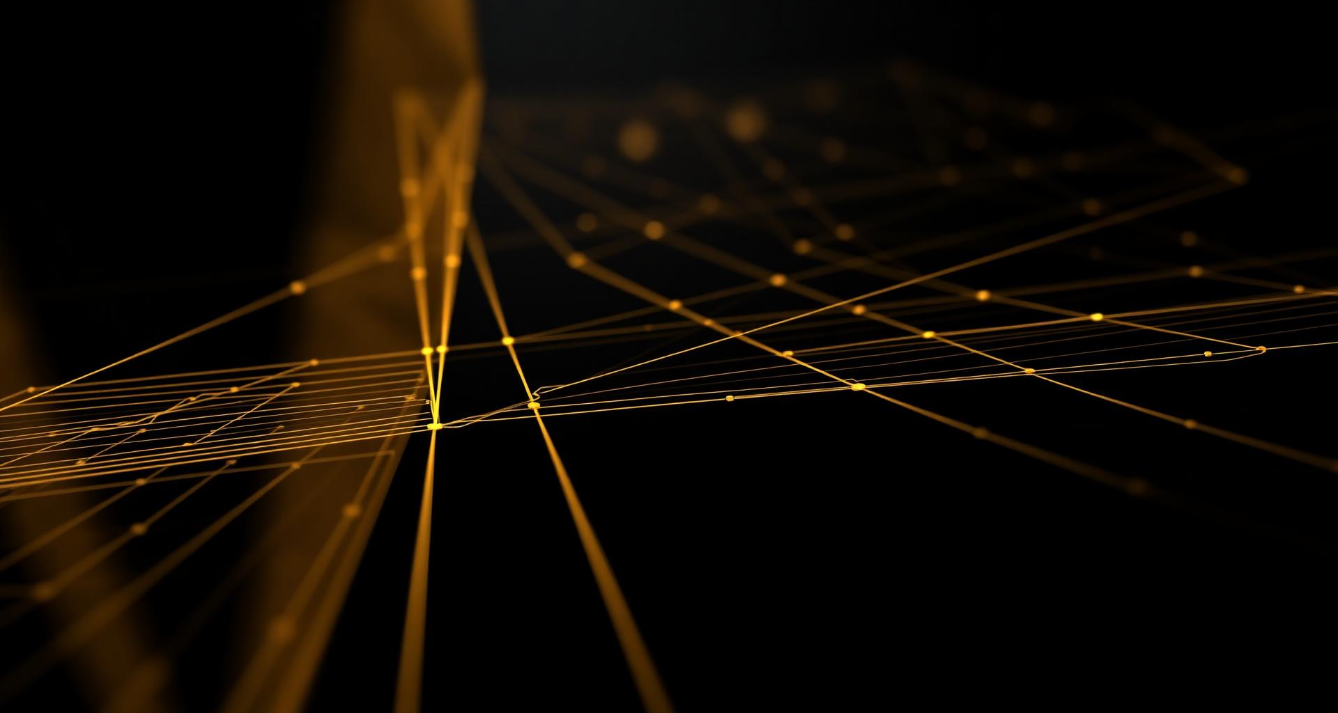 Fine gold lines forming a minimal architectural grid